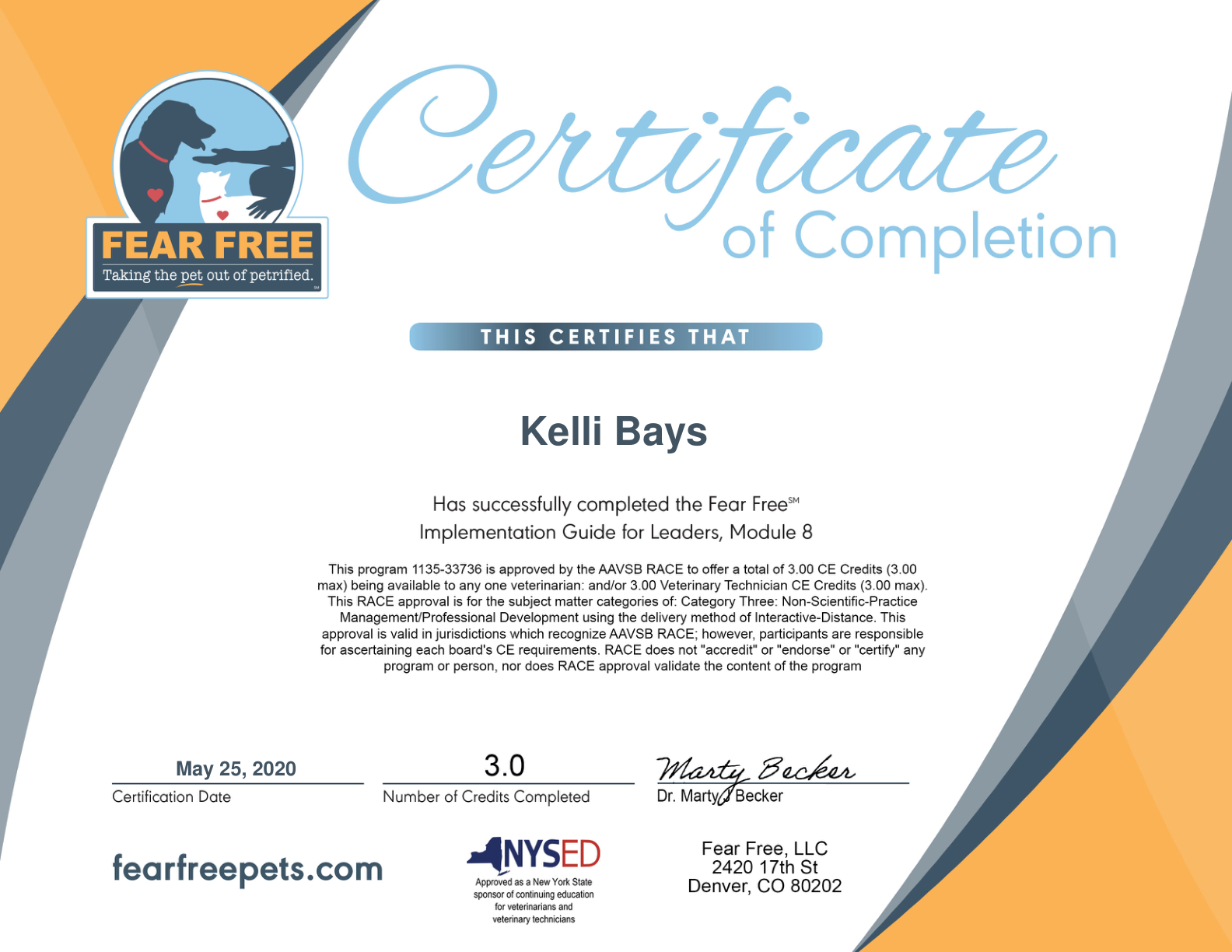 Fear Free Leaders Certification